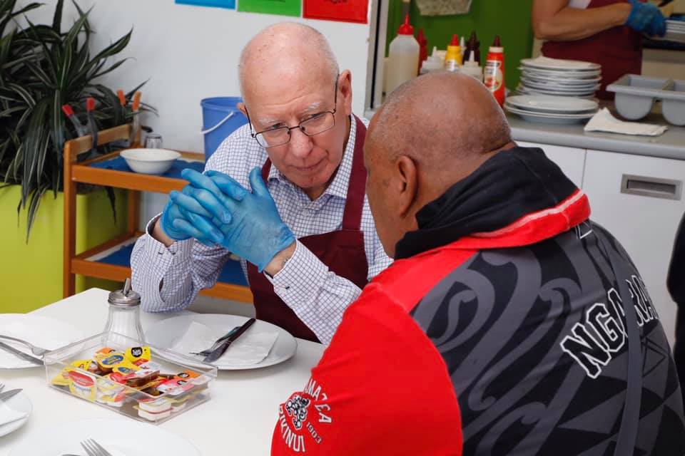 Governor-General speaking with guest